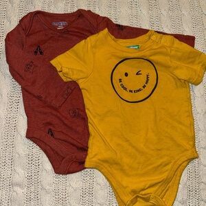 Old Navy Kids Bodysuit Set - Mustard and Maroon